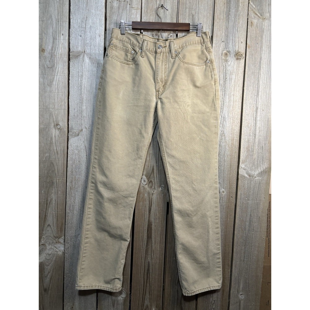 Levis 505 Regular Fit Khaki Tan Pants Mens 34x32 Straight Leg - Picture 2 of 7